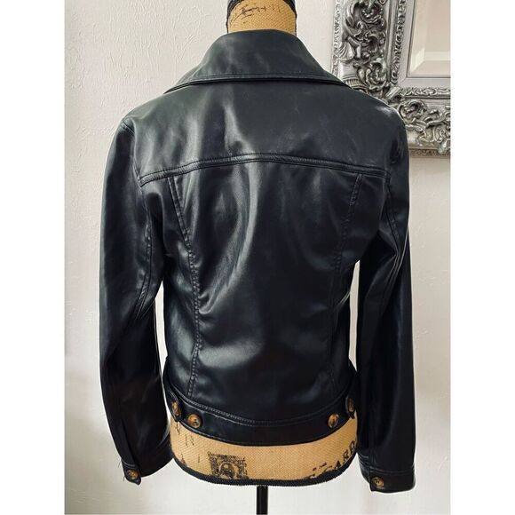 Bagatelle Collection New York Faux Black Leather Jacket Sz S - Picture 2 of 4